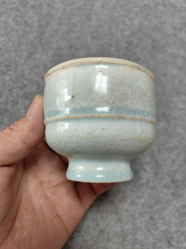 古玩陶瓷南宋-湖田窯高足杯拍賣,當(dāng)前價(jià)格800元