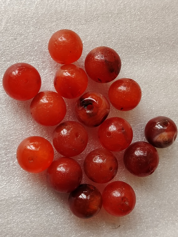 古玩玉器老天然紅瑪瑙珠16顆拍賣,當前價格1280元