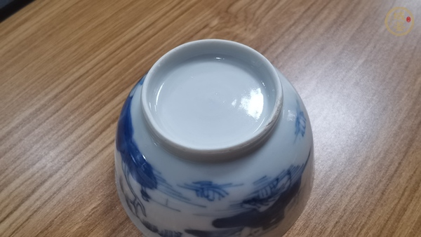 古玩陶瓷青花山水人物紋茶杯真品鑒賞圖