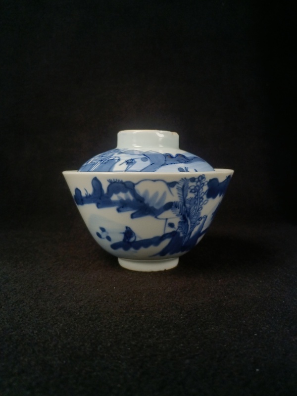 古玩陶瓷樵漁耕讀山水紋青花蓋杯拍賣,當(dāng)前價格1088元