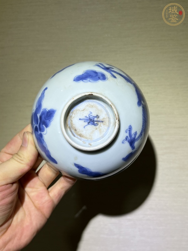 古玩陶瓷清雍正青花過墻龍紋茶園真品鑒賞圖