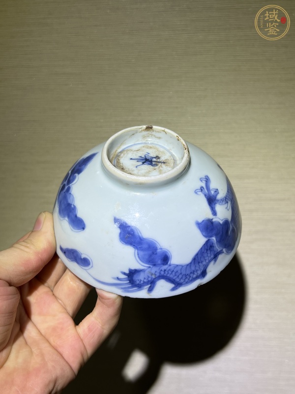 古玩陶瓷清雍正青花過墻龍紋茶園真品鑒賞圖