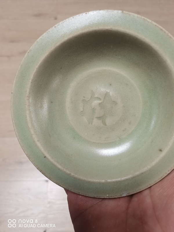 古玩陶瓷元末明初·青釉模印雙魚紋折沿洗拍賣,當前價格2600元