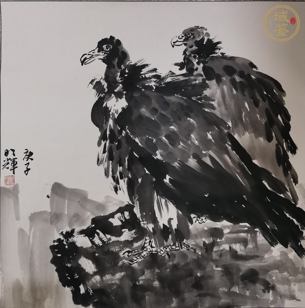 古玩字畫(huà)雙鷹真品鑒賞圖