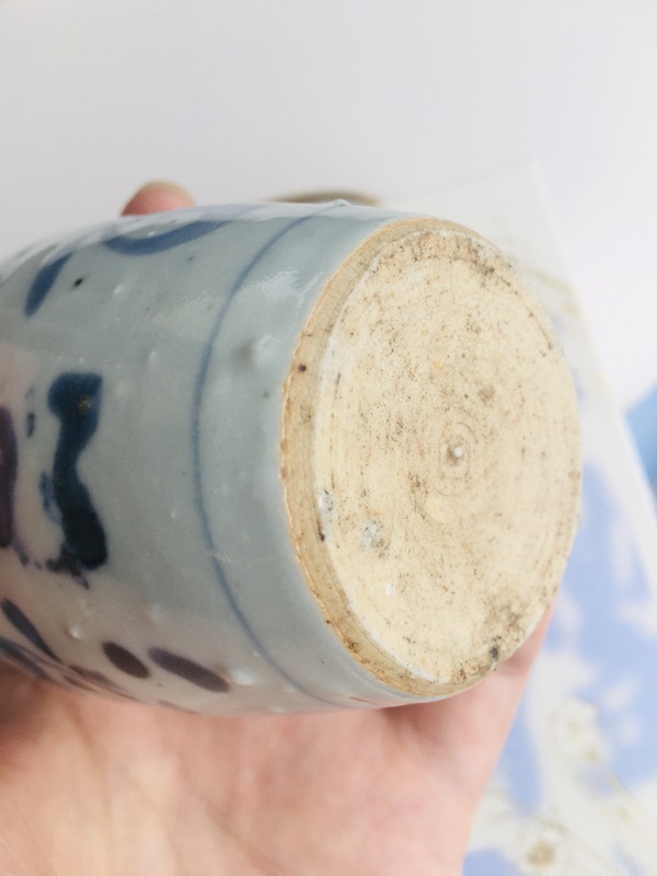古玩陶瓷(主頁鬼市更多)明末清初青花蓮子罐拍賣,當前價格1300元