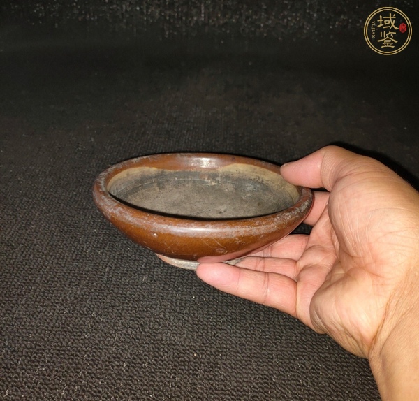 古玩陶瓷紫金釉研缽真品鑒賞圖