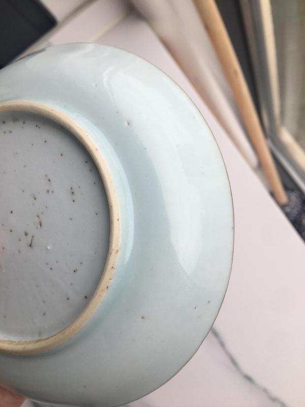 古玩陶瓷(主頁鬼市更多)清康熙洞石花鳥紋青花小賞盤拍賣,當前價格1100元