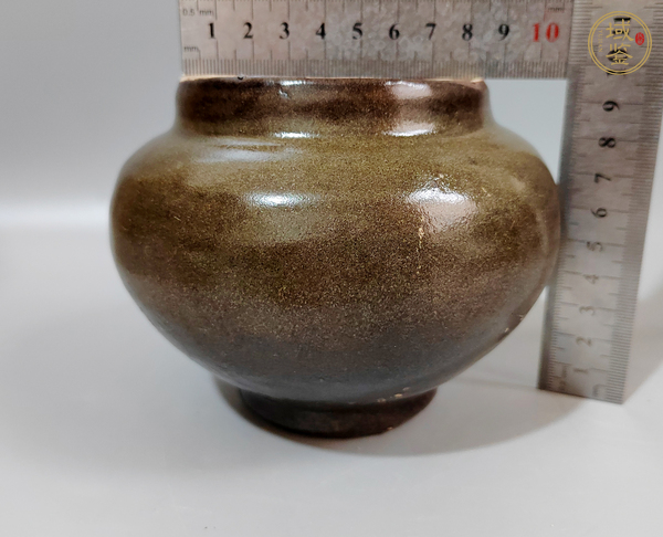 古玩陶瓷磁州窯茶葉末釉茶入真品鑒賞圖