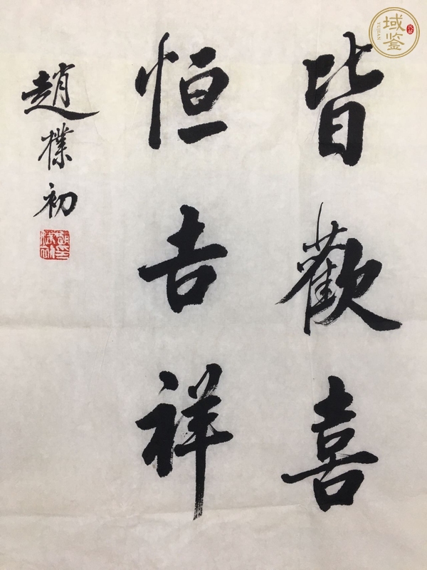 古玩字畫趙樸初款行書立軸真品鑒賞圖