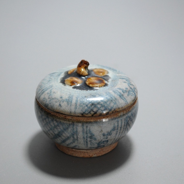 古玩陶瓷明中期青花花卉紋香丸盒拍賣,當前價格1980元