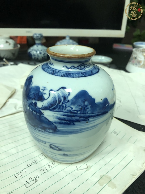 古玩陶瓷青花石榴尊真品鑒賞圖