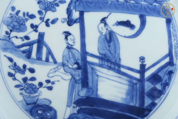古玩陶瓷清康熙·青花才子佳人紋盤真品鑒賞圖