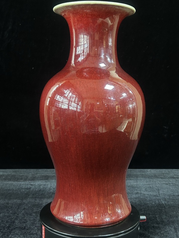 古玩陶瓷郎窯紅釉觀音瓶拍賣(mài),當(dāng)前價(jià)格9500元