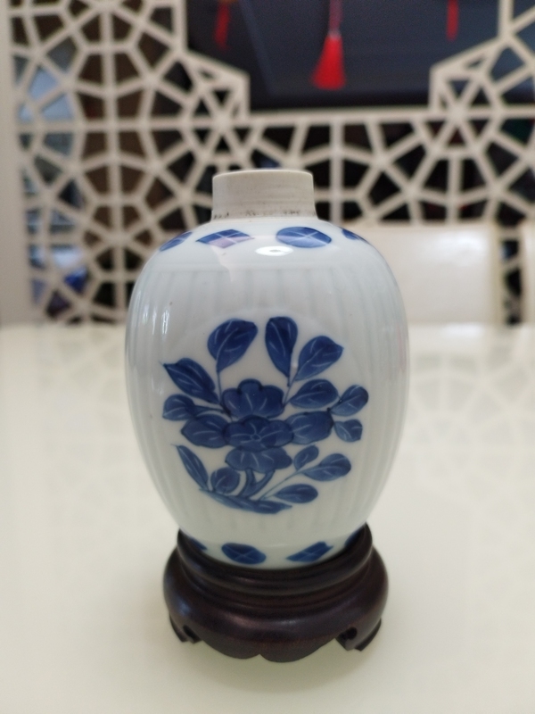 古玩轉(zhuǎn)賣清康熙青花折枝花卉紋瓜楞罐拍賣，當(dāng)前價格1188元