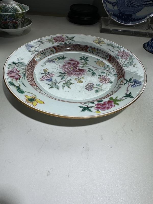 古玩陶瓷雍正·精品粉彩花卉紋折沿盤拍賣,當前價格2000元