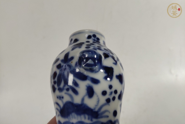 古玩陶瓷青花花卉紋獅耳瓶真品鑒賞圖