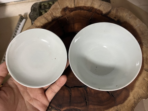 古玩陶瓷民國粉彩花卉詩文蓋碗拍賣,當前價格450元