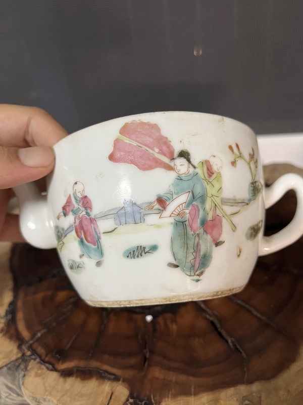 古玩陶瓷同治粉彩人物參湯壺拍賣,當前價格499元