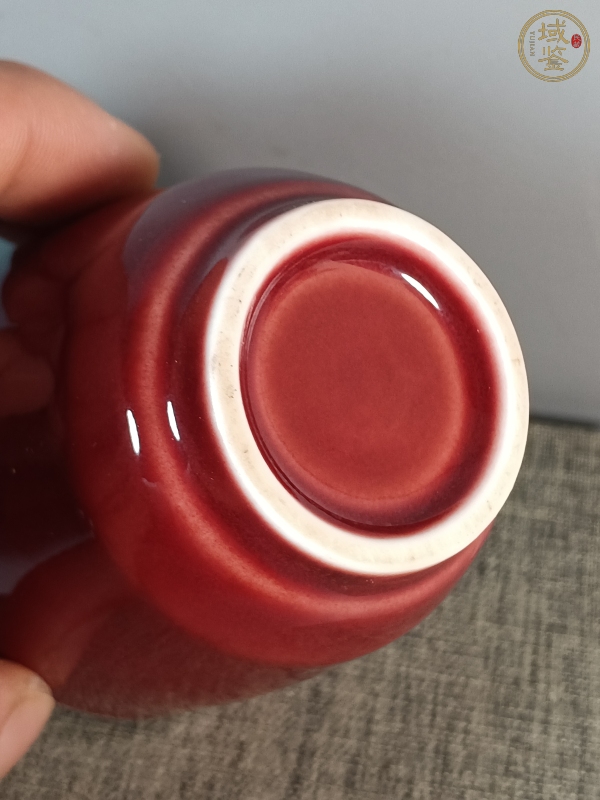 古玩陶瓷红釉杯真品鉴赏图