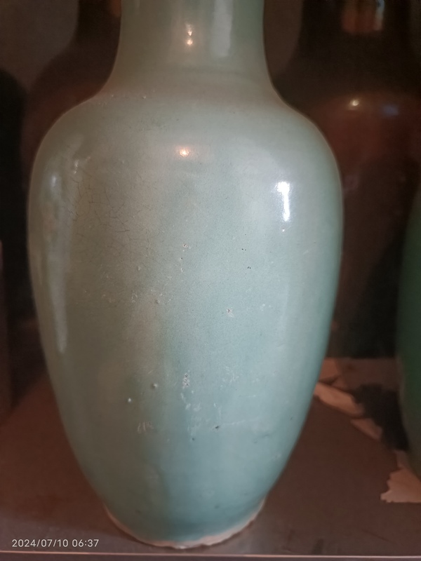 古玩陶瓷松石綠釉羅漢瓶拍賣,當前價格1900元