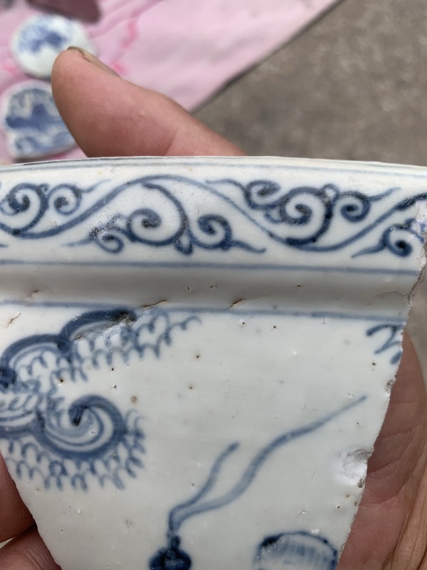 古玩陶瓷空白期青花瓷片拍賣,當(dāng)前價(jià)格5000元