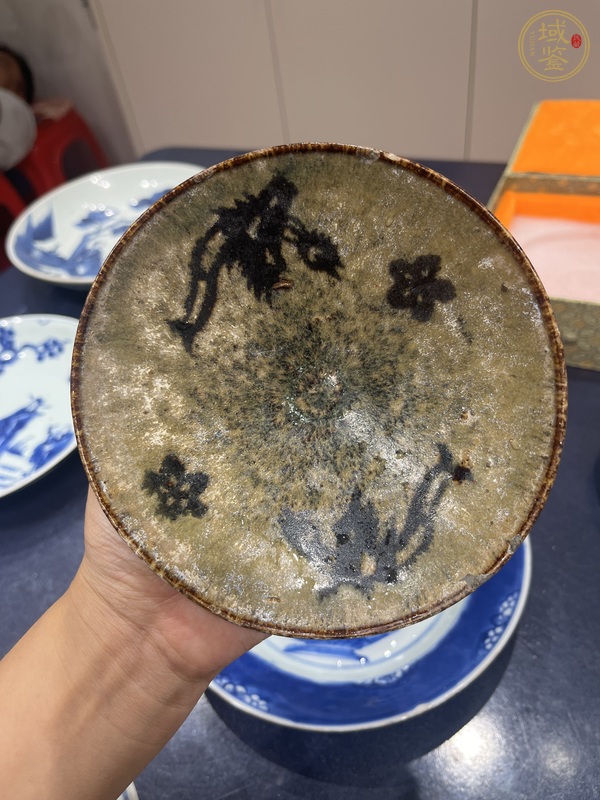 古玩陶瓷吉州窯雙鳳紋茶盞，注意品相真品鑒賞圖