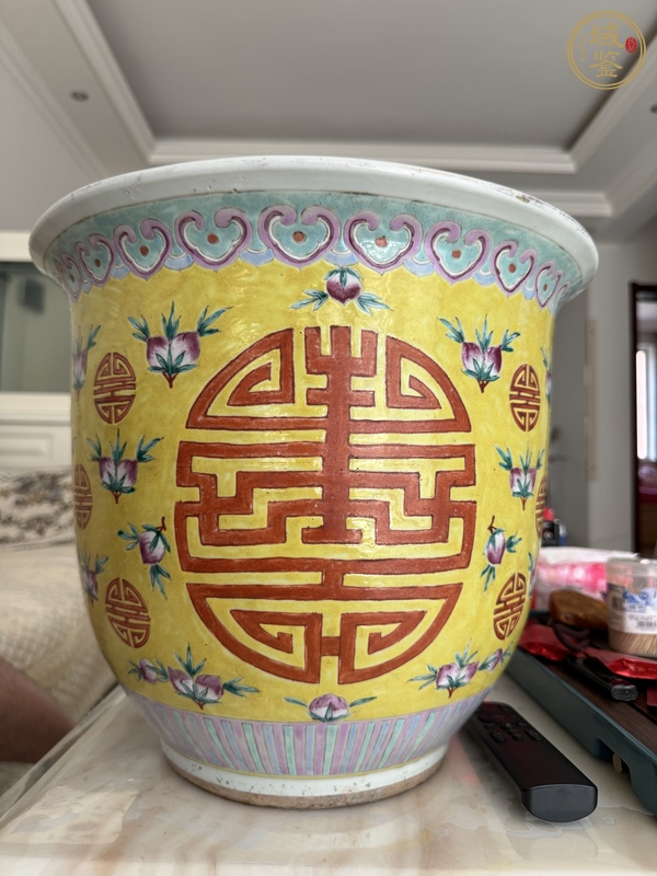 古玩陶瓷粉彩花盆真品鑒賞圖