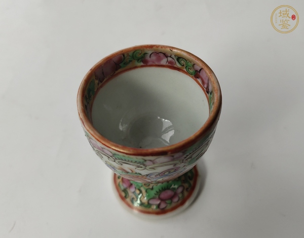 古玩陶瓷廣彩龍鳳紋高足杯真品鑒賞圖