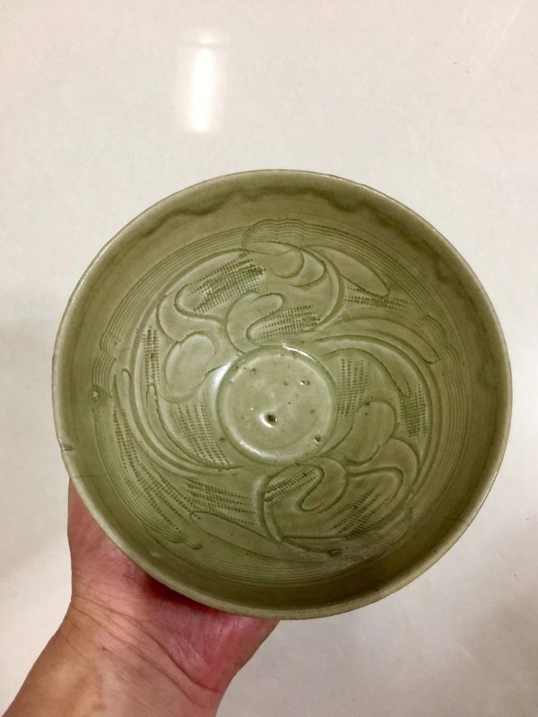 古玩陶瓷珠光青瓷刻花斗笠碗拍賣,當前價格2888元