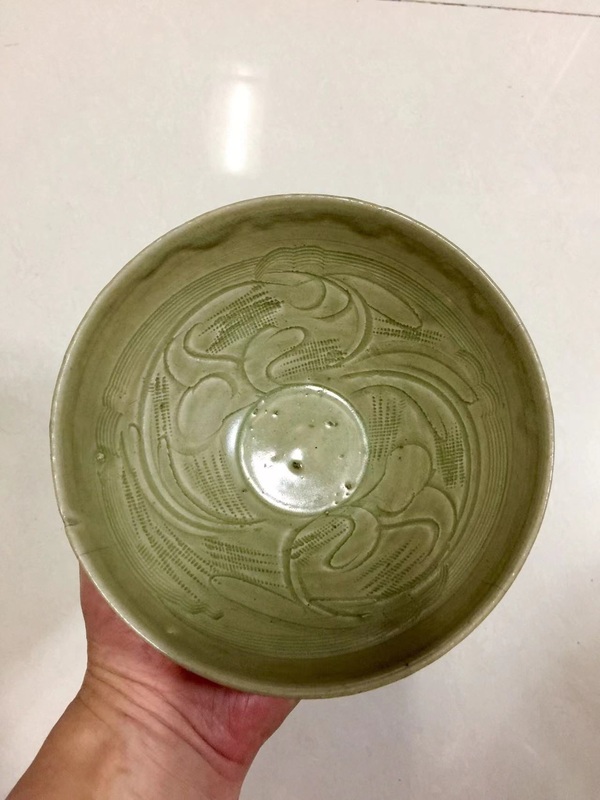 古玩陶瓷珠光青瓷刻花斗笠碗拍賣,當前價格2888元