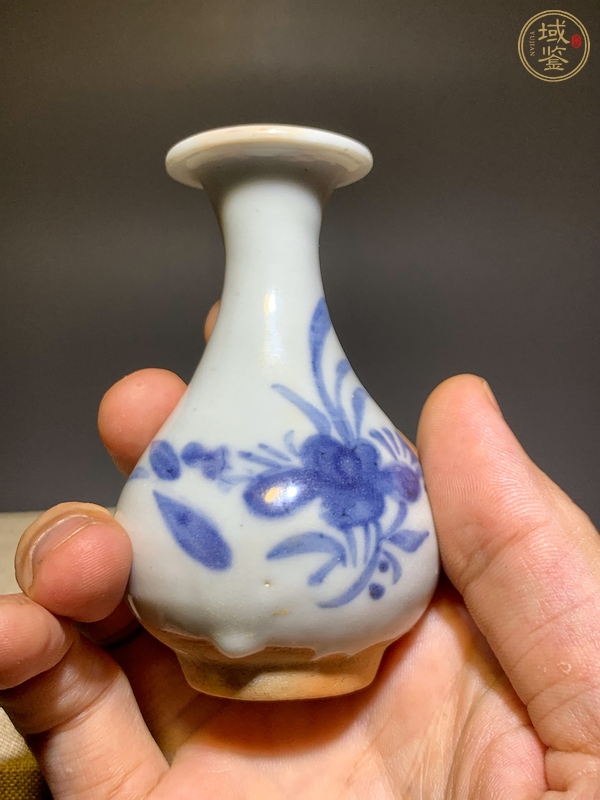 古玩陶瓷青花花卉紋玉壺春瓶真品鑒賞圖