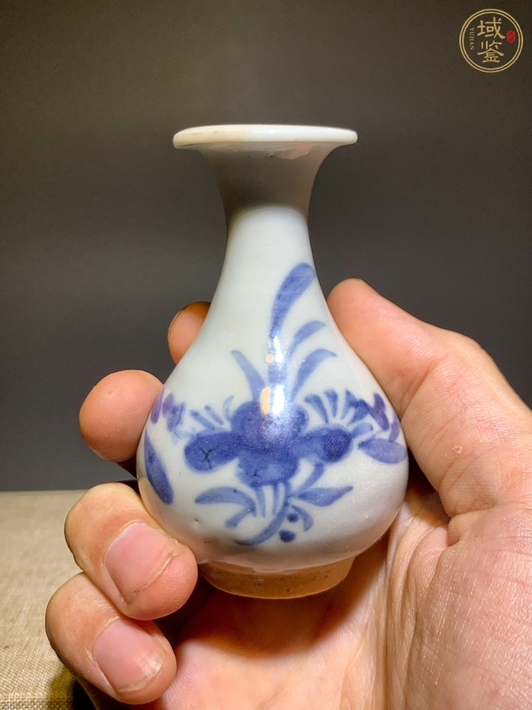 古玩陶瓷青花花卉紋玉壺春瓶真品鑒賞圖