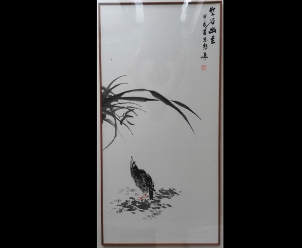 古玩轉(zhuǎn)賣山東美協(xié)會(huì)員覃思彪框中框作品空谷幽蘭拍賣，當(dāng)前價(jià)格298元