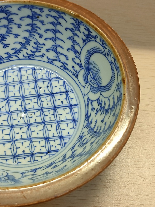 古玩陶瓷清中外醬釉內(nèi)青花筆洗拍賣，當(dāng)前價格680元