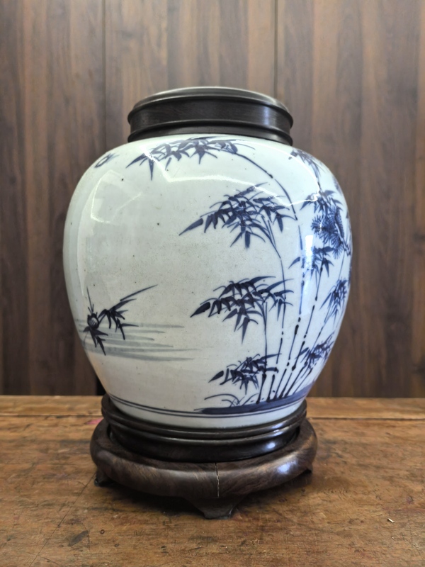 古玩陶瓷清雍正 青花歲寒三友罐拍賣,當前價格28888元