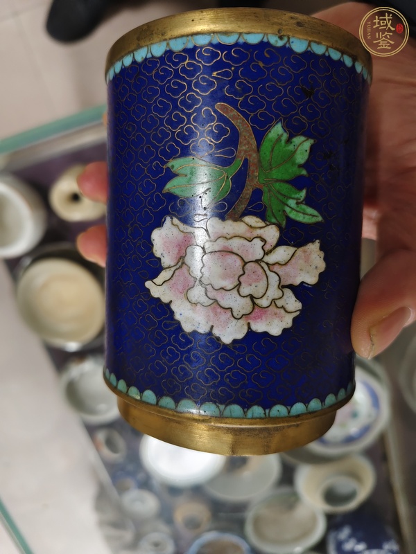 古玩銅器景泰藍茶葉盒真品鑒賞圖