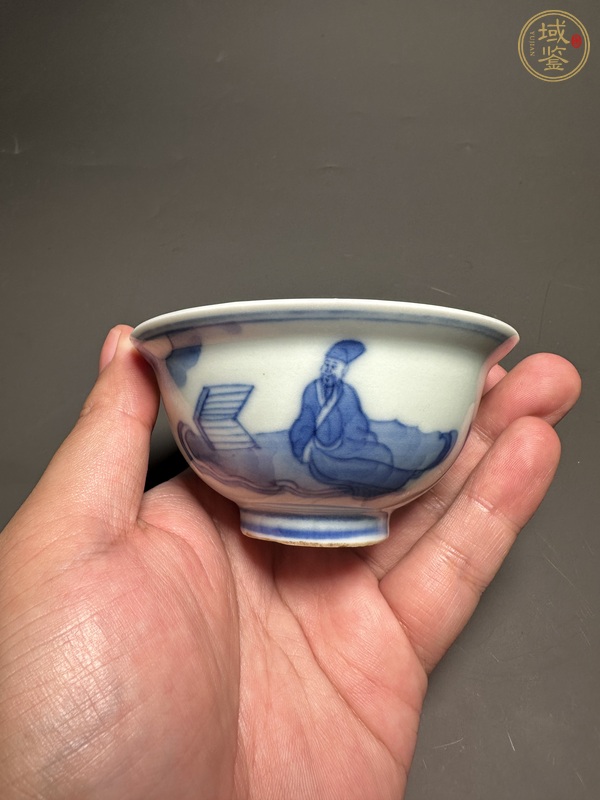 古玩陶瓷青花人物杯真品鑒賞圖