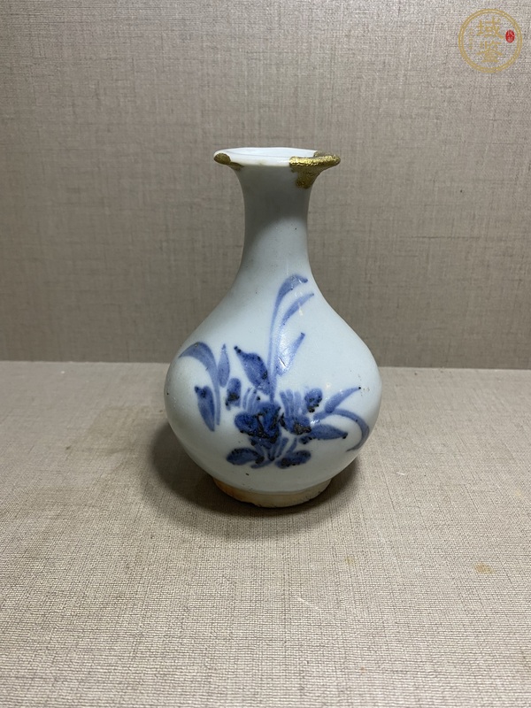 古玩陶瓷青花花卉紋玉壺春瓶真品鑒賞圖