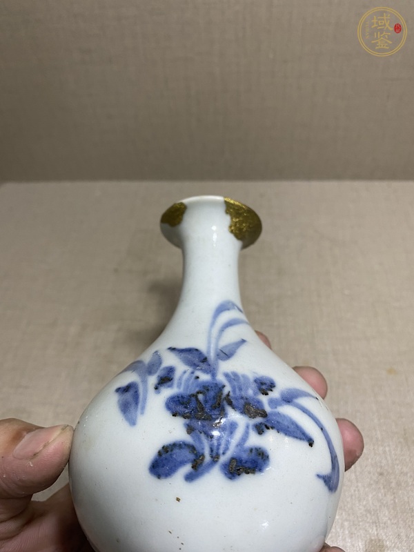 古玩陶瓷青花花卉紋玉壺春瓶真品鑒賞圖