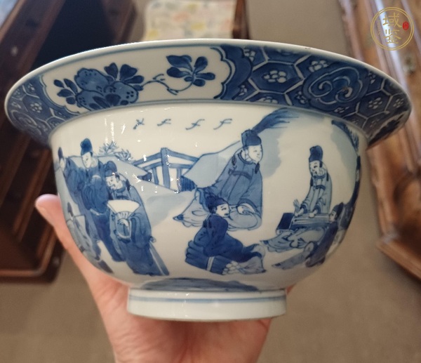 古玩陶瓷青花折腰碗真品鑒賞圖