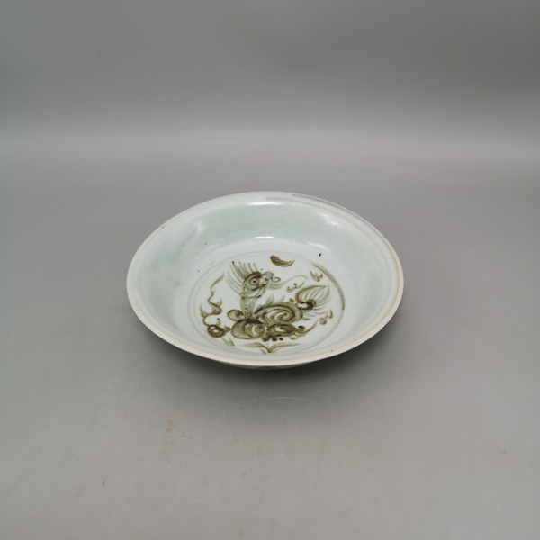 古玩陶瓷清代麒麟望月青花盤拍賣,當前價格1980元