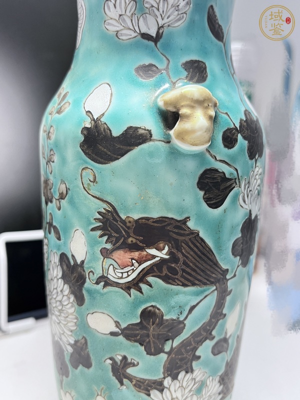 古玩陶瓷大雅齋龍穿花瓶真品鑒賞圖