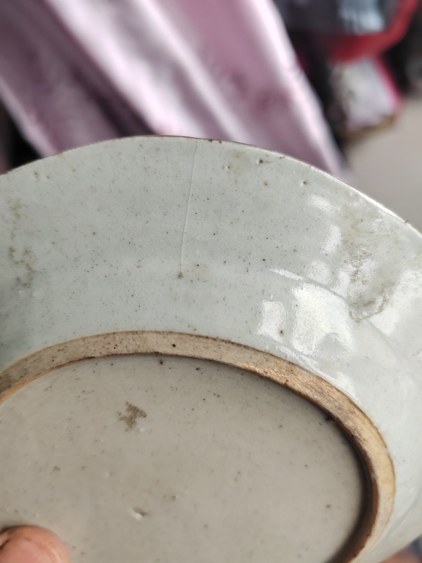 古玩陶瓷清代青花加彩樓臺亭閣山水紋盤拍賣,當前價格1999元