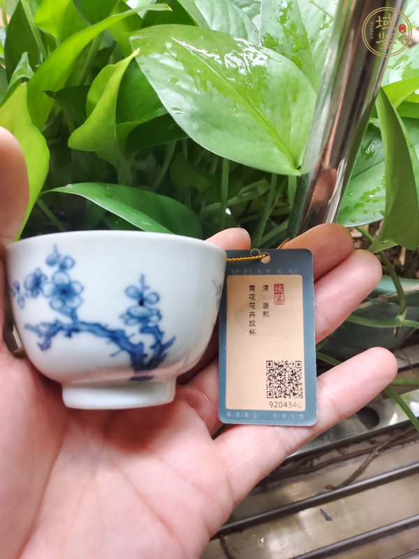 古玩陶瓷清康熙 青花梅花紋小杯真品鑒賞圖