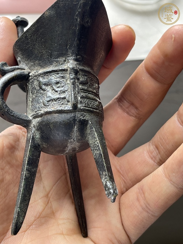 古玩銅器爵杯真品鑒賞圖