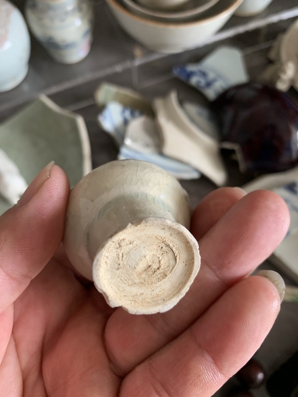 古玩陶瓷湖田窯雙環耳瓶標本拍賣,當前價格5000元