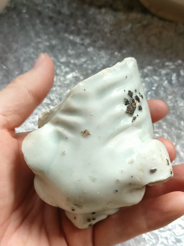 古玩陶瓷景德鎮(zhèn)青白釉獅子頭標(biāo)本(湖田窯瓷塑)拍賣，當(dāng)前價(jià)格800元