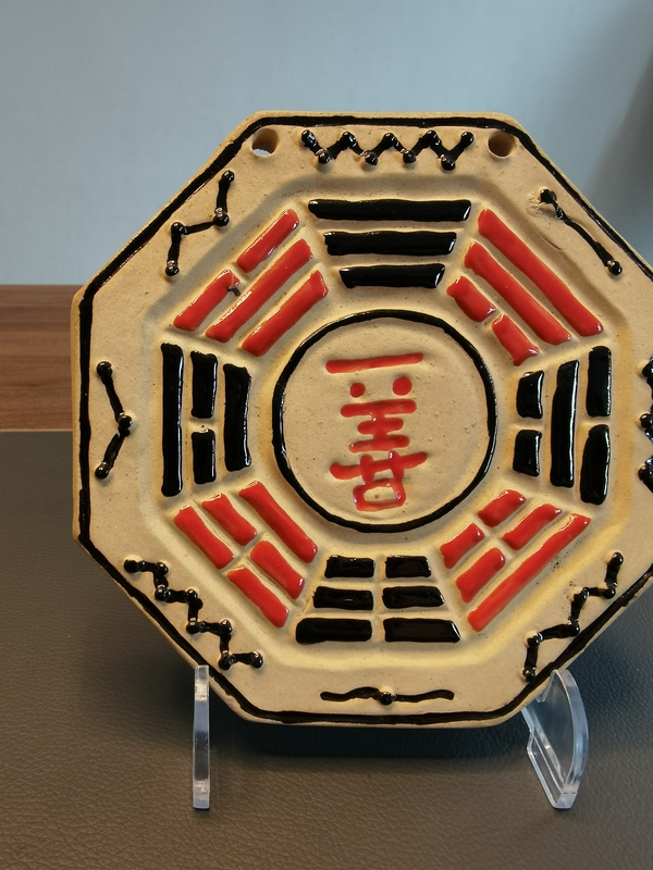 古玩陶瓷民國粉彩八卦紋風(fēng)水掛件拍賣,當(dāng)前價格450元