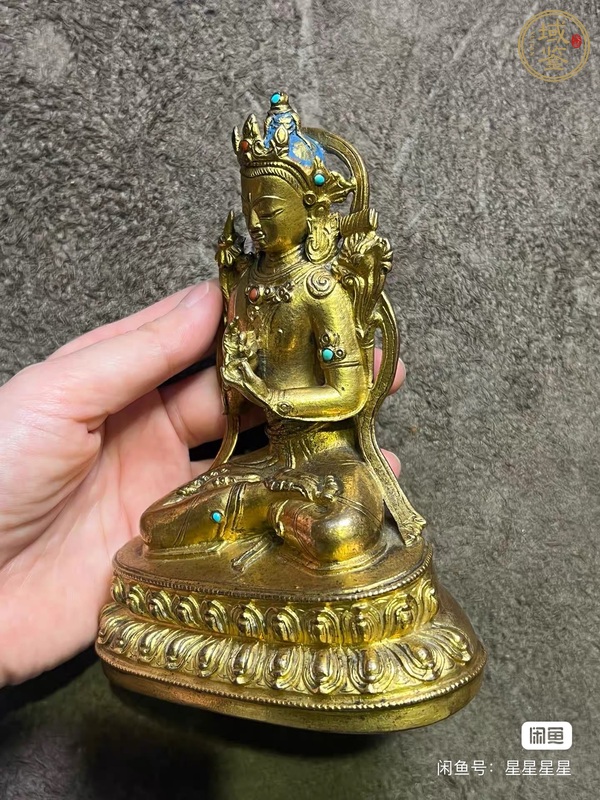 古玩銅器文殊菩薩真品鑒賞圖