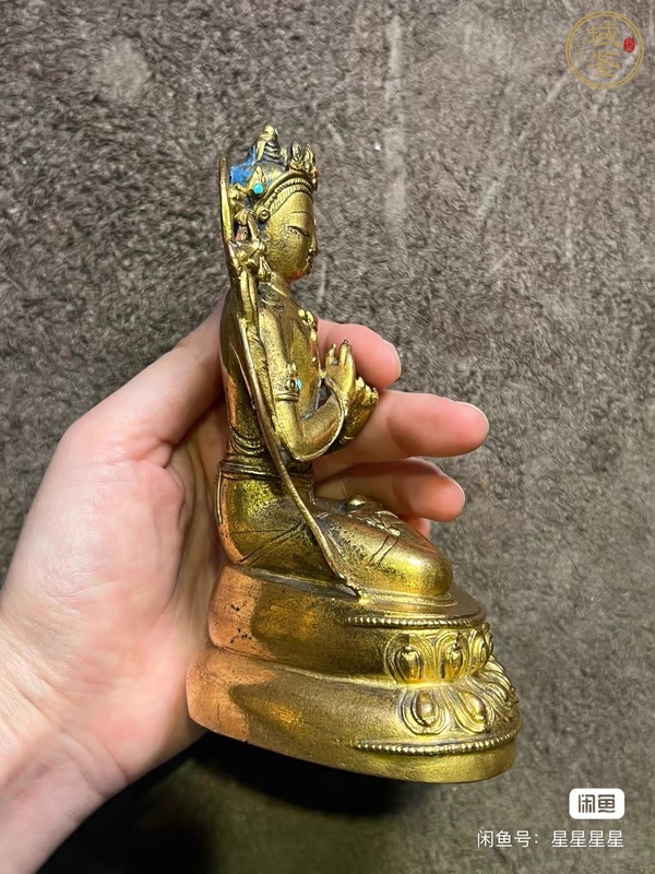 古玩銅器文殊菩薩真品鑒賞圖